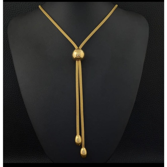 New Stainless Steel Adjustable Necklace Color Gold - Picture 1 of 2